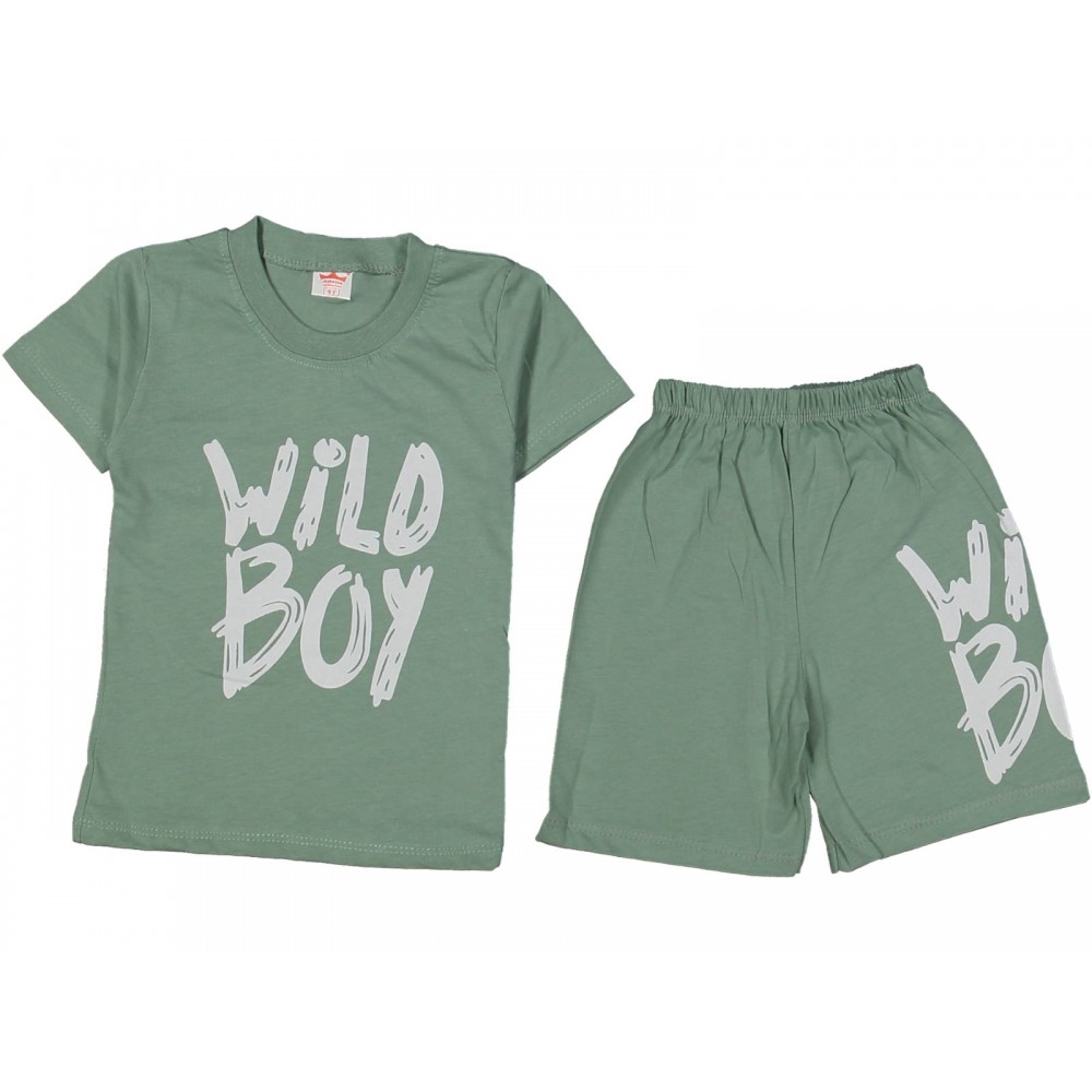 Penye Şort Takım Yeşil Wild Boy